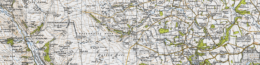 Old map of Dallow in 1947