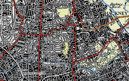 Old map of Dalston in 1946