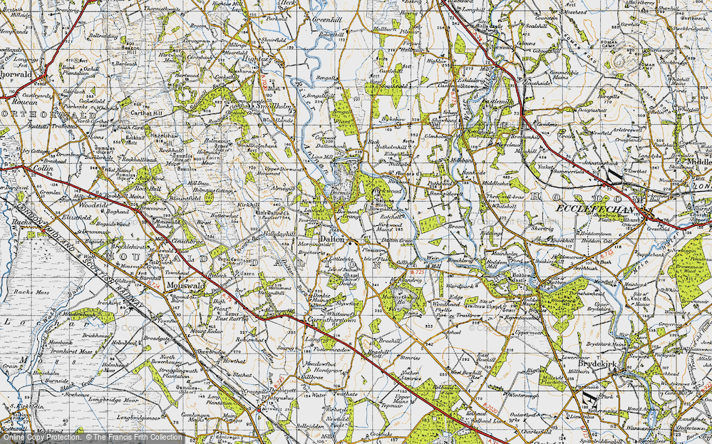 Old Map of Historic Map covering Breconridge in 1947