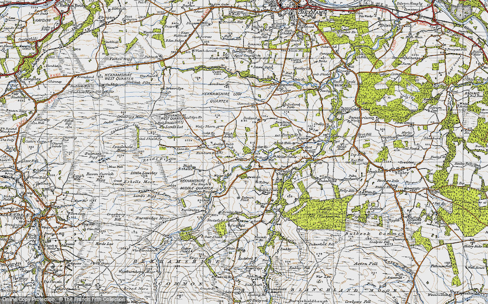 Old Map of Historic Map covering Barker Ho in 1947