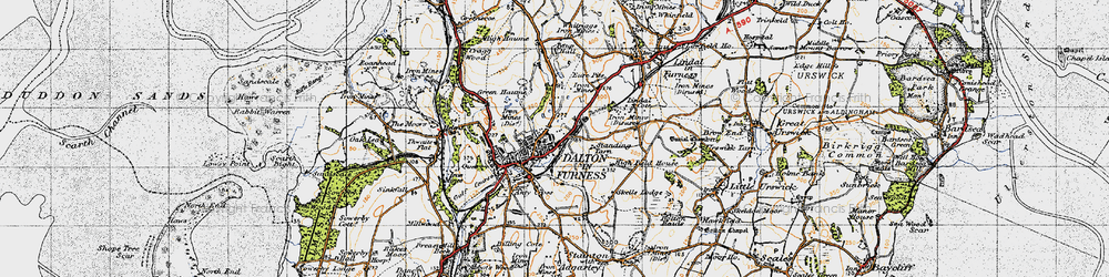 Old map of Dalton-In-Furness in 1947
