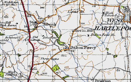 Old map of Dalton Piercy in 1947