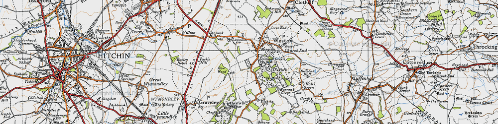 Old map of Lannock Hill in 1946