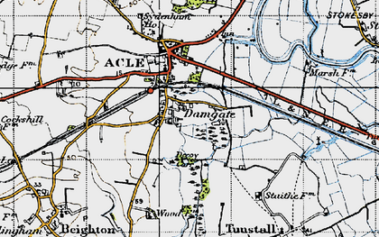 Old map of Damgate in 1945