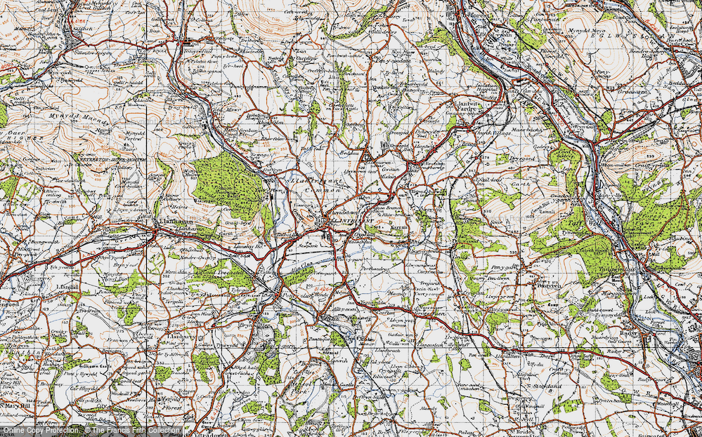 Old Map of Dan Caerlan, 1947 in 1947
