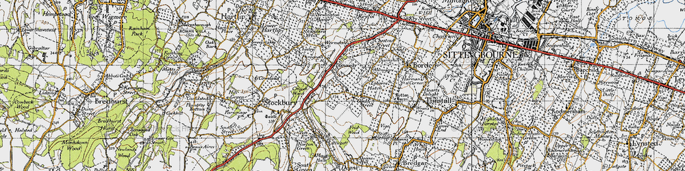 Old map of Danaway in 1946