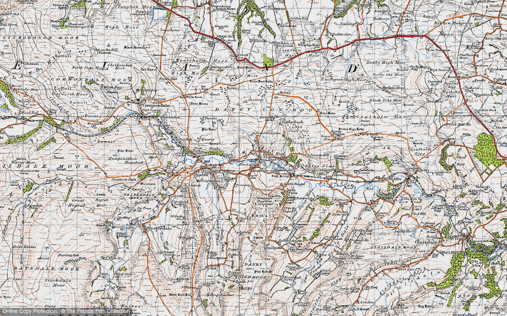 Old Map of Historic Map covering Bramble Garr in 1947