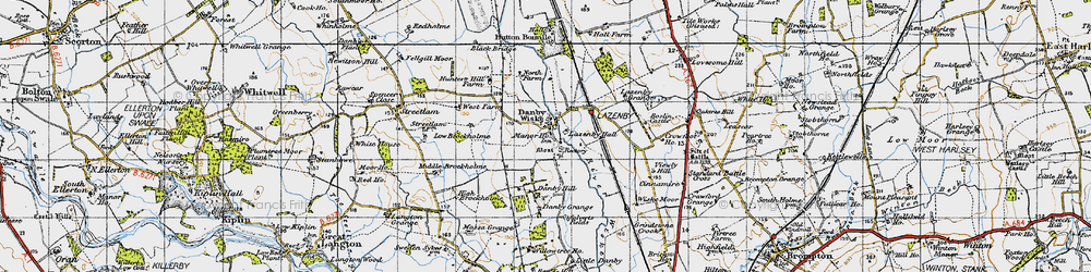 Old map of Danby Wiske in 1947