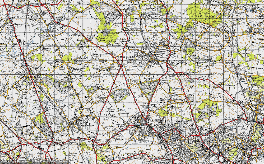 Old Map of Historic Map covering Dyrham Park in 1946