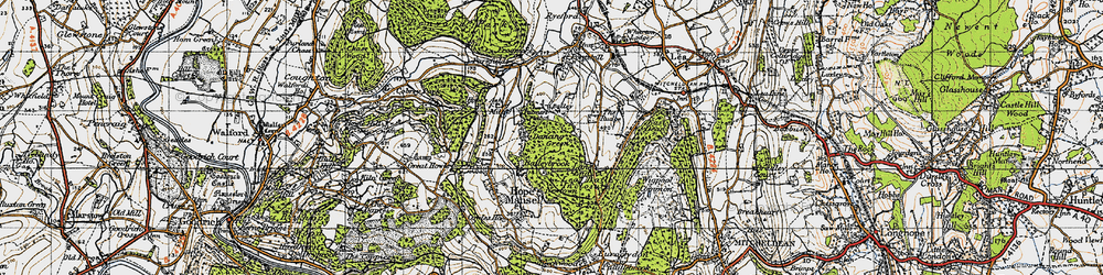 Old map of Dancing Green in 1947