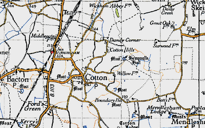 Old map of Dandy Corner in 1946
