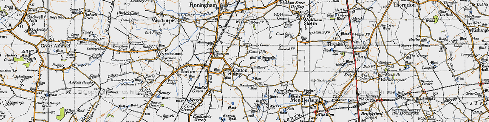 Old map of Dandy Corner in 1946