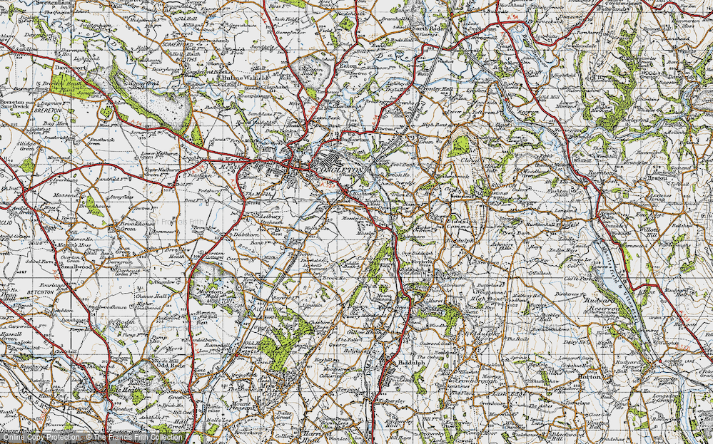 Old Map of Dane in Shaw, 1947 in 1947