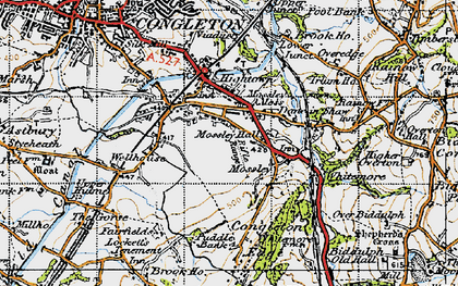 Old map of Dane in Shaw in 1947