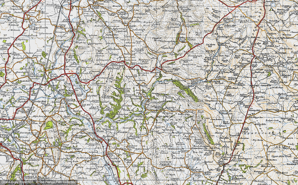 Old Map of Historic Map covering Old Springs in 1947