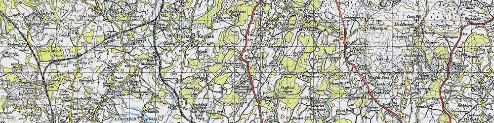 Old map of Danehill in 1940