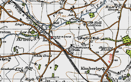 Old map of Danemoor Green in 1946