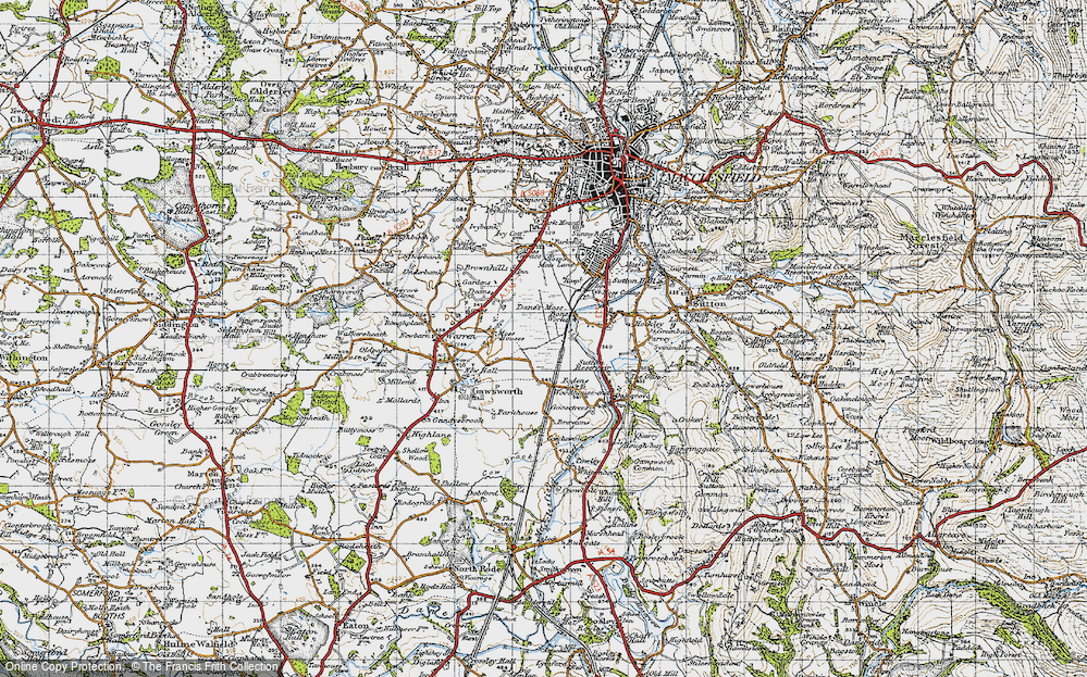 Old Map of Danes Moss, 1947 in 1947