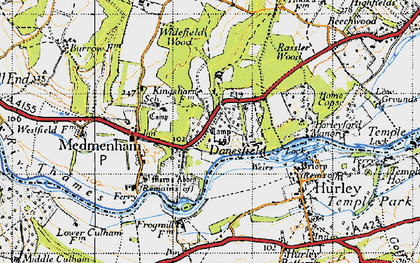 Old map of Danesfield in 1947