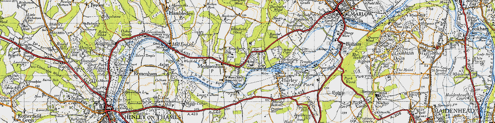 Old map of Danesfield in 1947