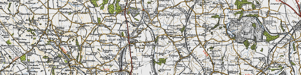 Old map of Danesmoor in 1947