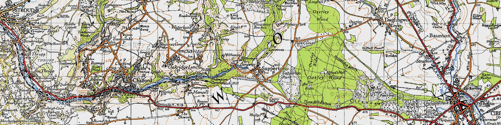 Old map of Daneway in 1947