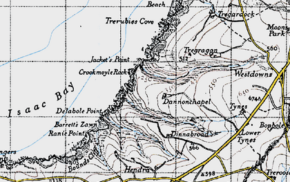 Old map of Dannonchapel in 1946