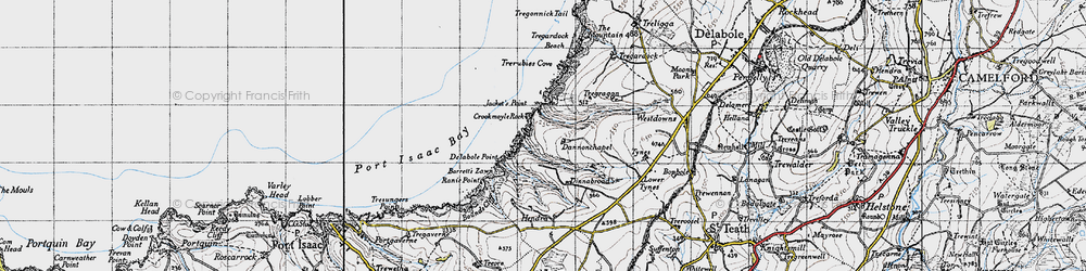 Old map of Barrett's Zawn in 1946