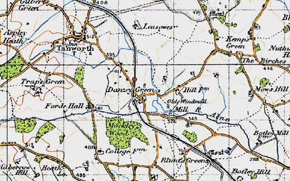 Old map of Danzey Green in 1947