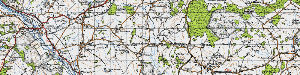 Old map of Dapple Heath in 1946
