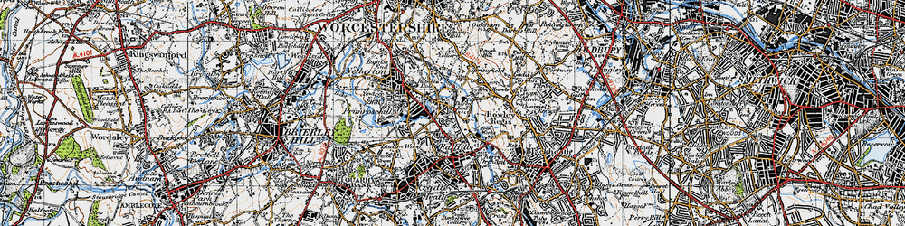 Old map of Darby End in 1946
