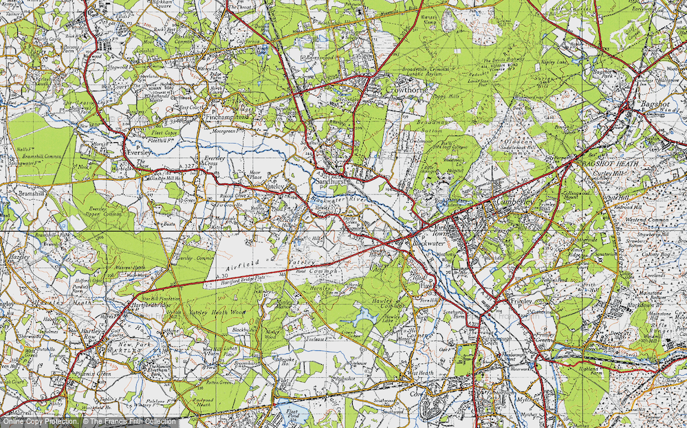 Old Map of Darby Green, 1940 in 1940