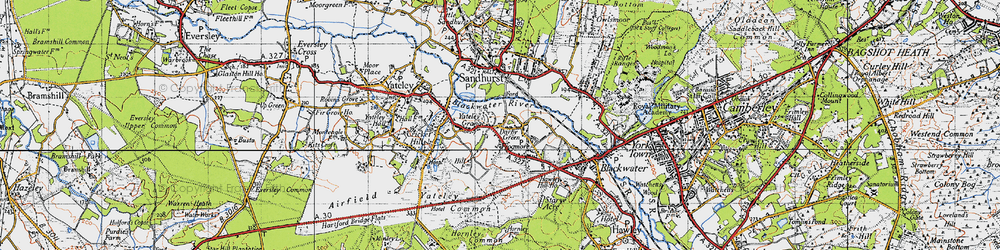 Old map of Darby Green in 1940