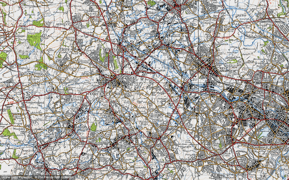 Old Map of Historic Map covering Netherton Tunnel in 1946