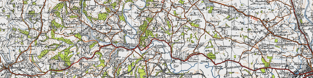 Old map of Darbys Green in 1947