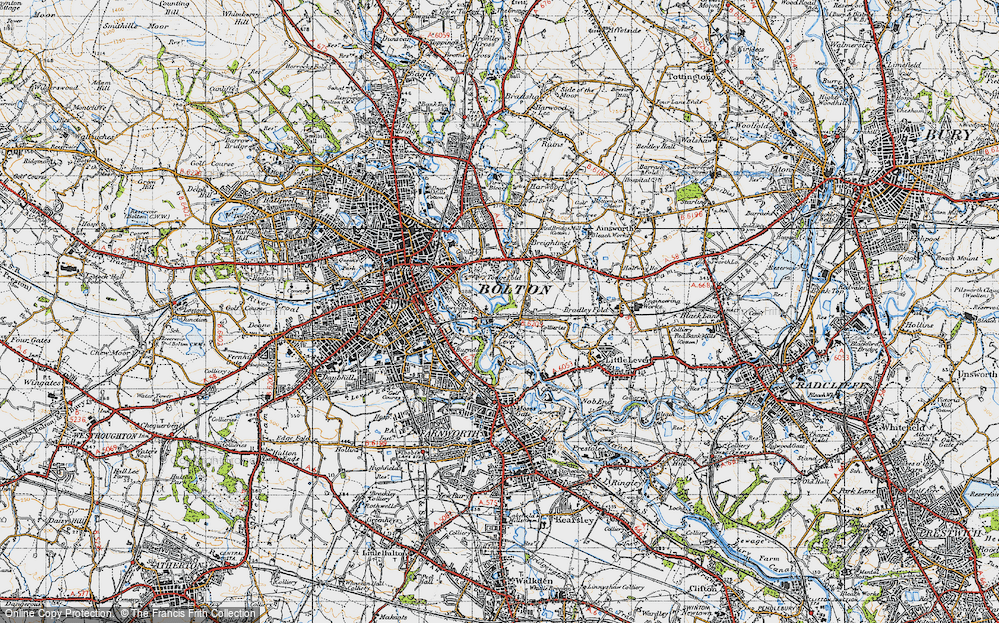 Old Map of Darcy Lever, 1947 in 1947