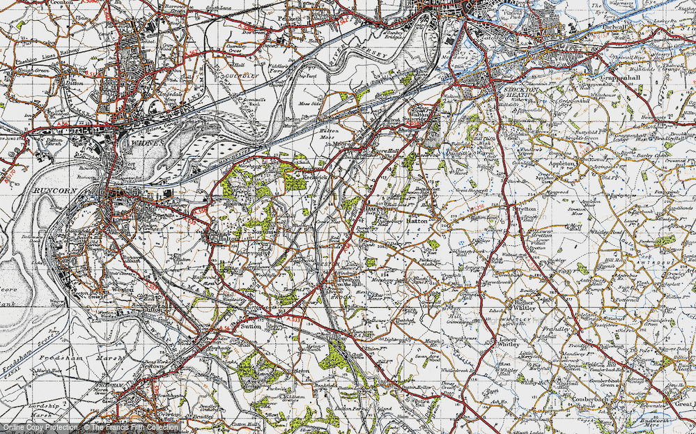 Old Map of Daresbury, 1947 in 1947