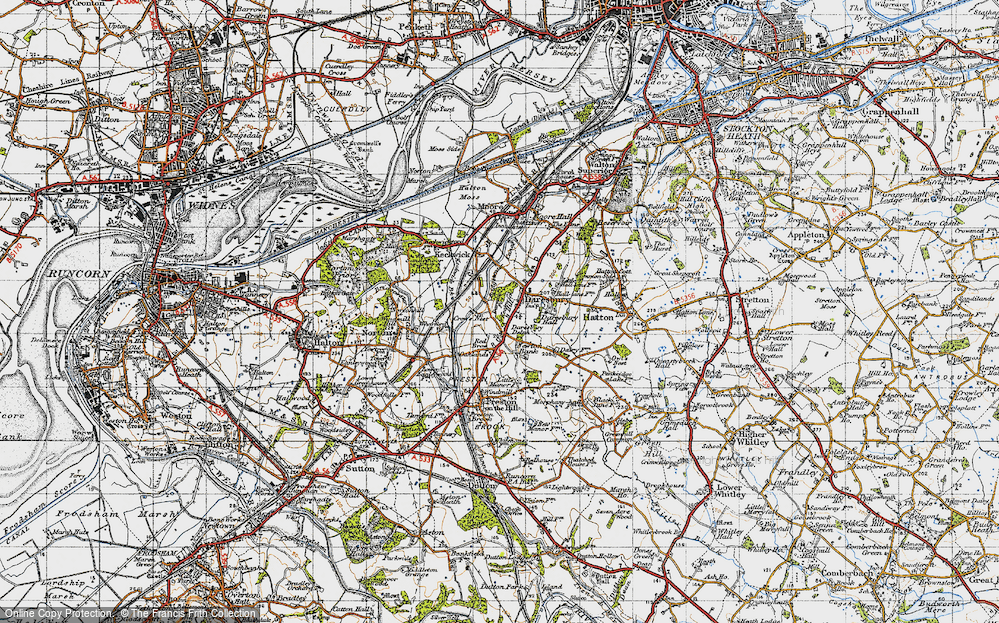 Old Map of Daresbury Delph, 1947 in 1947