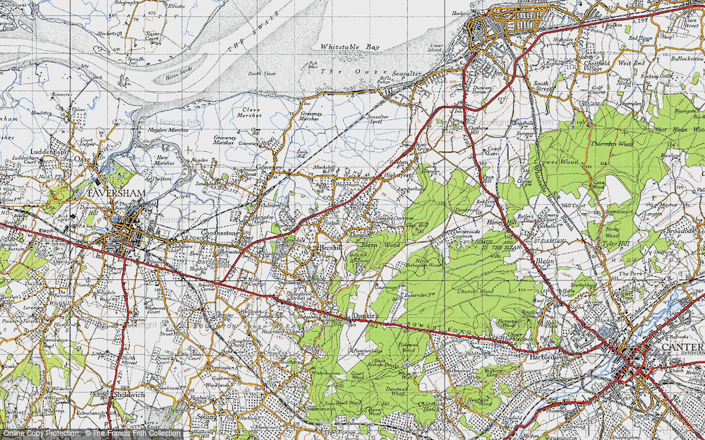 Old Map of Dargate, 1946 in 1946