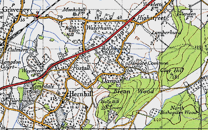 Old map of Dargate in 1946