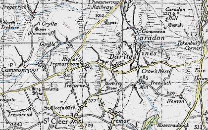 Old map of Darite in 1946