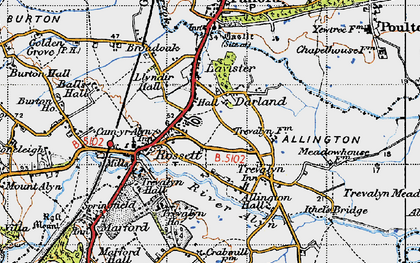 Old map of Darland in 1947