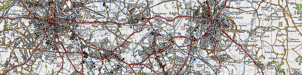 Old map of Darlaston in 1946