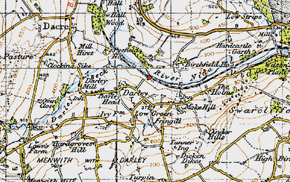 Old map of Darley in 1947