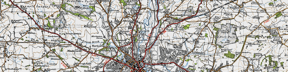 Old map of Darley Abbey in 1946