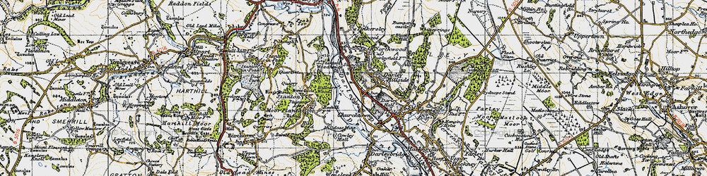 Old map of Darley Dale in 1947