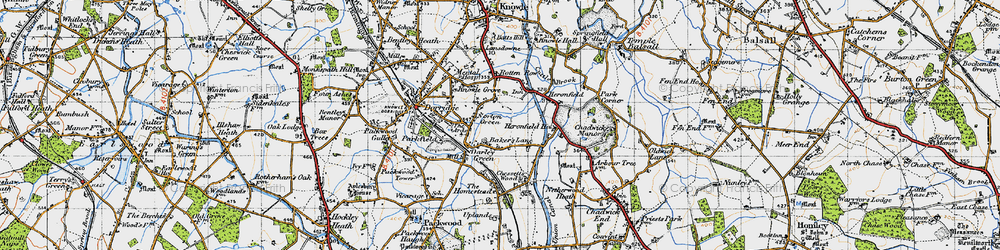 Old map of Darley Green in 1947