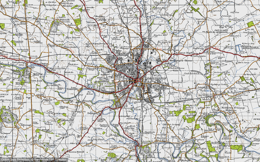 Old Map of Darlington, 1947 in 1947