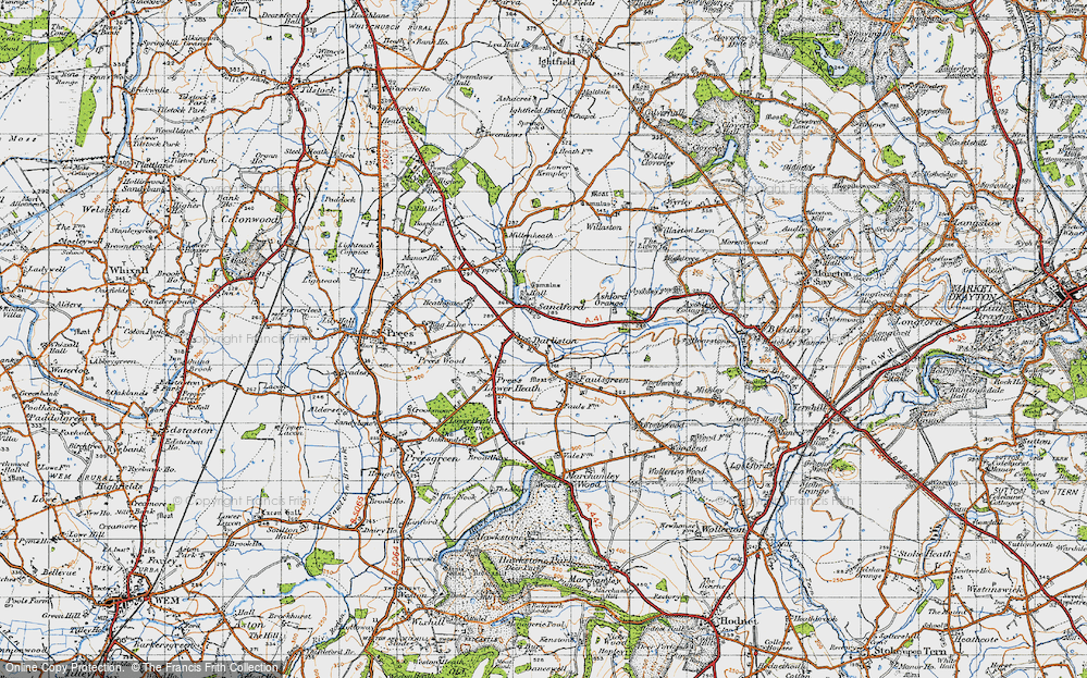 Old Map of Darliston, 1947 in 1947