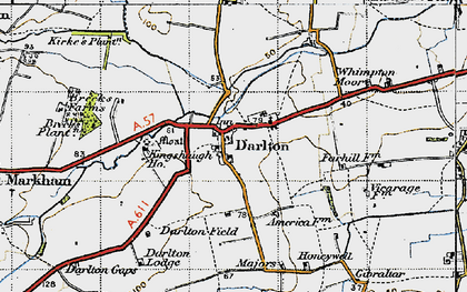 Old map of Darlton in 1947